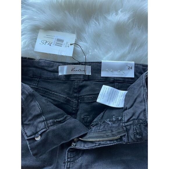 🆕 Kan Can Women's High Rise Flare Jeans Size 24/32 Charcoal Black Stretch Denim - Picture 4 of 12